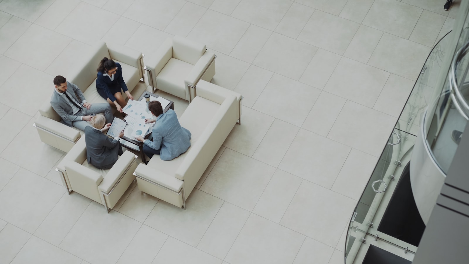 A meeting table seen from above